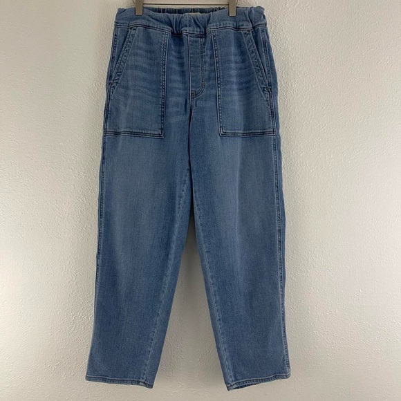 MADEWELL Boyer Wash Denim Pull-On Relaxed Straight Leg Stretch Jogger Jeans M - Picture 5 of 11